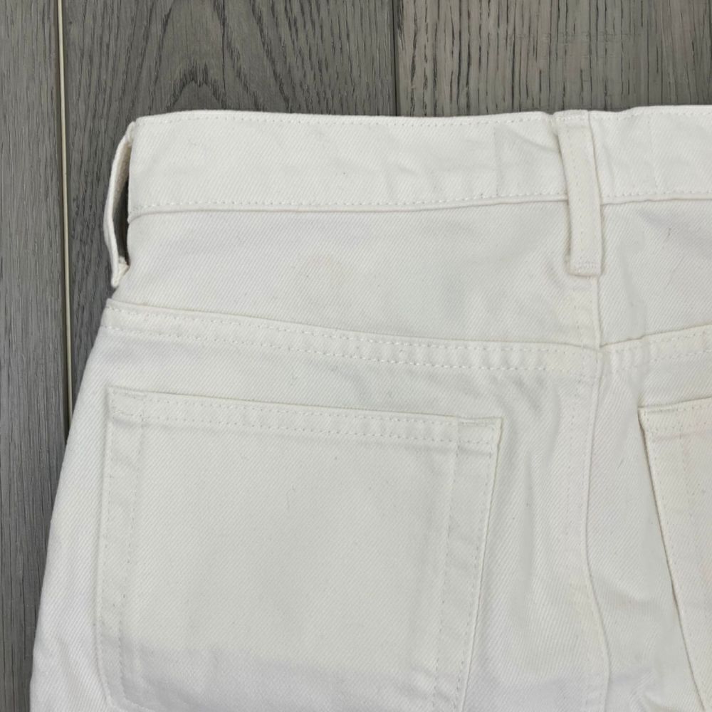 Everlane Woman Size 24 White Cotton Denim Mini A Line W Skirt Casual FLAWED - Picture 8 of 9